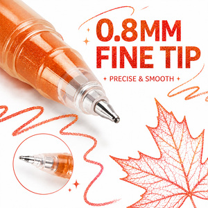 Stylo Gel Jumbo 12 Couleurs Grande Capacité 0,8 mm pour Carnet, Étudiant, Art, Bricolage, Gribouillage, <span class=keywords><strong>Dessin</strong></span>, Marqueurs, Bureau, Papeterie Artistique <span class=keywords><strong>Kawaii</strong></span> - Product Image 3