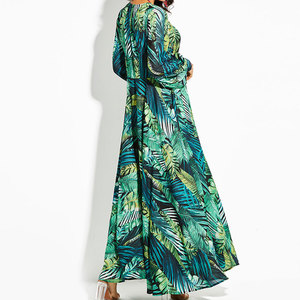 ZZH499 - Vestido Camisero de Encaje con Malla, Nuevo, Ajustado a la Cintura, Color Puro, Elegante - Product Image 3