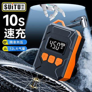 Inflador de neumáticos eléctrico portátil Suitu, capacidad de aire de 12L, pantalla LCD, inflado rápido para coche y bicicleta - Product Image 1
