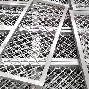 Rete in acciaio microporosa <span class=keywords><strong>a</strong></span> diamante ZhihangSmall, rete per altoparlanti, filtro in lamiera di alluminio per cappa aspirante, rete in lamiera stirata - Product Image 1