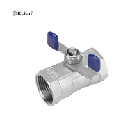 Válvula de Bola Manual KLION de Acero Inoxidable 201/304/316 NPT BSPT DN6, Resistente a Ácidos, con Manija de Mariposa, OEM, 1 Pieza