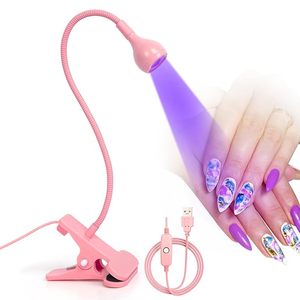 Lampe à ongles portable 3W flexible à col de cygne pour séchage rapide, lumière de polymérisation pour vernis gel, Plug-and-Play, pour usage domestique - Product Image 1