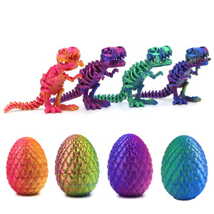 Ornament Cross-border 3D Printed Plastic Dinosaur Egg Set Easter Festival Decoration Dragon Children's Toy Gift for Girls - Product Image 6