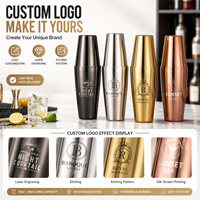 Juego de Coctelera Boston de Acero Inoxidable con Logotipo Personalizado, 18oz y 28oz, Desmontable, Fácil de Limpiar, Acabado Espejo, Suministro de Fabricante de Marca Privada