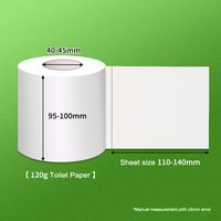 Papier toilette en rouleau mini 2/3 plis en pâte de bois vierge mélangée 16 g/m² extra doux et résistant pour salle de bain et usage domestique, option parfumée imprimée 100 mm x