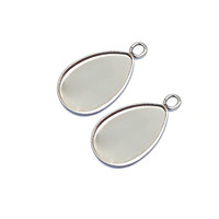 Plateau en acier inoxydable pour pierres précieuses, pour la création de pendentifs ovales et rectangulaires en forme de goutte d'eau, composants de bijoux DIY