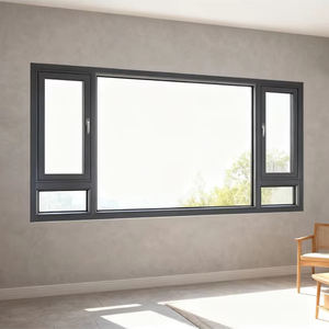 Faible coût Commercial insonorisé <span class=keywords><strong>Double</strong></span> <span class=keywords><strong>vitrage</strong></span> verre cadre en aluminium chambre balcon battant fenêtres battantes avec écran - Product Image 1