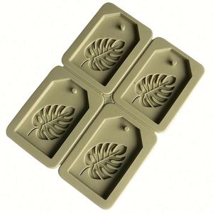 Moule en silicone écologique personnalisé avec logo, 4 cavités en forme de feuille, pour résine, aromathérapie, bougies et savons, fabrication OEM/ODM - Product Image 2