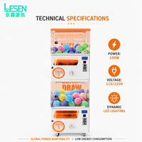 Distributeur automatique de capsules LED à grande capacité, à monnayeur, à double étage, électrique, haute rentabilité, pour les commerces