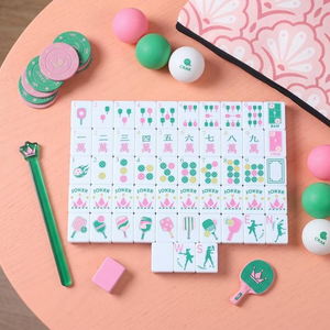 Fichas de Mahjong Acrílicas Americanas con Temática de Ping Pong Rosa, para Regalo y Fiestas - Product Image 1