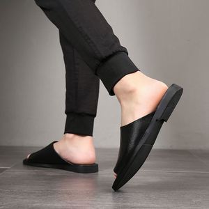 Chaussons d'intérieur et d'extérieur en cuir véritable de grande taille avec semelle en tendon de bœuf pour hommes - Product Image 3