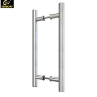 Poignée de porte principale en acier inoxydable en forme de H ronde commerciale 201 304 316 pour porte en verre, quincaillerie 450 600 800 mm, porte de bureau, porte de magasin
