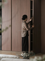 Placage naturel de conception moderne garde-robe purement favorable à l'environnement pour l'utilisation de meubles de chambre à coucher