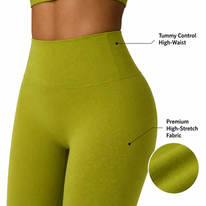 Conjunto de Yoga de Tres Piezas para Mujer, Color Verde Oliva Premium, Chaqueta con Cierre y Manga Larga, Sujetador Deportivo, Leggings de Cintura Alta con Estampado Frontal de Secado Rápido - Product Image 6