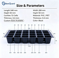 Caja de plástico transparente para plántulas, contenedor de envío para plantas en maceta y brotes de horticultura