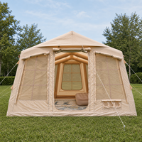 Tente de camping gonflable 13,68 m² en Oxford imperméable, installation rapide, portable, fournisseur OEM personnalisé