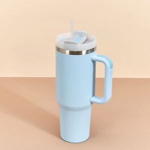 <b>40oz</b> H2.0 <b>Handle</b> Car Travel <b>Tumbler</b> Vacuum Mug Lid Straw Non-Slip Base OEM ODM Custom Brand - Product Image 2