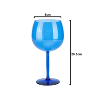 Verre à vin rouge incassable en plastique sans BPA, multicolore, avec pied, pour la vente en gros, idéal pour les bars, mariages et événements