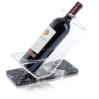 Support à vin moderne en agate, cadeau judaïque, en marbre, support à bouteille de vin en acrylique transparent Lucite