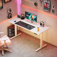Bureau de jeu E-Sports en bois multifonction à hauteur réglable électrique avec design de chapiteau Design pliable Éclairage RVB