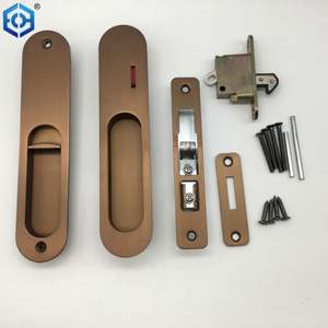 Serrure de porte coulissante en alliage de zinc brun avec indicateur pour cuivre de porte de salle de bain - Product Image 6