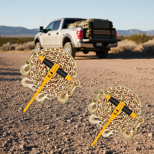 Kit de Cadena y Amarre de 3/8 Pulgadas x 10 Pies con Gancho en J de Acero para un Transporte Seguro de Carga - Product Image 2