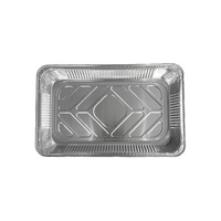 Barquettes jetables robustes en aluminium avec couvercle, format complet, profondes pour rôtir et cuire, 21x13 cm, rectangulaires, pour barbecue