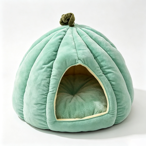 Cute Pumpkin Shape Cat <b>Bed</b> Cave Velvet Soft Indoor Pet <b>Nest</b> Removable Washable Autumn Style for Cats - Product Image 6