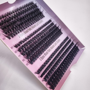 Phổ biến nhất 8 10 12 14 16mm DIY lông mi Handmade D Curl Fluffy cụm lông mi 60D 80D 100D hỗn hợp trong một khay - Product Image 4