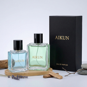 Aikun Black Cap Fine Fragrance Bottles Square Glass <b>Spray</b> Perfume Gift <b>Set</b> For Women And Men Retail Packaging Wholesale Supply - Product Image 2