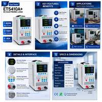 Probador ET5410A+ 400W Entrada 0-150V / 0-40A Potencia Constante Alta Precisión Pantalla LCD Carga Electrónica Portátil de CC