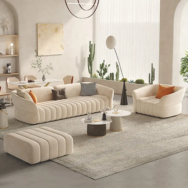 MÖBEL Wohnzimmer möbel Set bunte Blase Sofa Luxus Lamm wolle Sofa faul gebogene Sofa Couch für Wohnzimmer