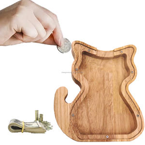 Formas personalizadas Diy Secure Give Save Spend Money Boxwooden Plastic Clear Giant Piggy Coin Banks Duck Cow Cat - Product Image 2