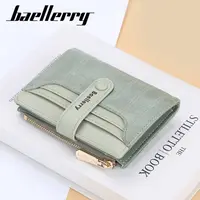 Baellerry – petit portefeuille pour femmes, porte-monnaie en cuir pu à fermeture éclair, double porte-cartes rfid à motif de pierre