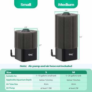 Petit <span class=keywords><strong>filtre</strong></span> à air pour aquarium avec coton biochimique et boules bio pour l'élevage de poissons, de bettas et de crevettes - Product Image 3