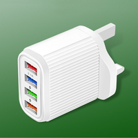 Adaptateur mural de charge rapide pour téléphone portable, vertical, 3A, 4 ports USB 3.1, 30W, 5V/3A, QC3.0, EU/US/UK