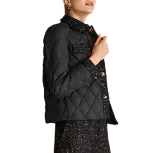 Luxo Diamante Incrustado Mulheres Inverno Down Jacket Magro Pato Curto Down Puffer Casaco Quente Luz Casual Quilted Jacket Com <span class=keywords><strong>Web</strong></span> - Product Image 3