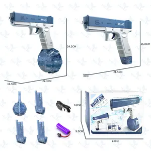 Huiye-pistola de agua eléctrica G18 para niños, juguete de verano para piscina, pistolas de agua para exteriores, completamente automático, pistola de agua de disparo continuo