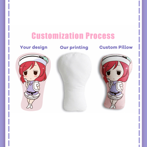 Custom Shape Plush <strong>Pillow</strong> 45x45cm 18x18in Chibi Cartoon <strong>Cushion</strong> Print Your Own Design OEM Supplier - Product Image 2