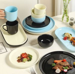 Bulk High Quality Matte Morandi Color Ceramic Dinnerware Set, Assorted Plates Bowls Mugs Custom Logo for Restaurant & Hotel - Product Image 1
