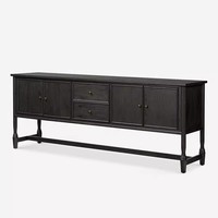 Buffet rétro américain en bois massif pour l'entrée, le salon ou le bar, grande capacité, anti-poussière, organisateur de rangement