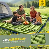 Надувной двухместный матрас Factory Waterproof Double Sleeping Pad 4" Extra-Thick с встроенным ножным насосом и подушкой, компактный, для кемпинга