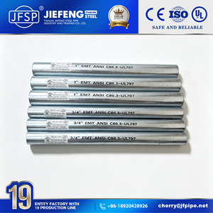 Tubería de Acero Galvanizado por Inmersión en Caliente para Conductos Eléctricos EMT con Certificación UL en Tamaños Grandes de 1.5 a 4 Pulgadas - Product Image 1