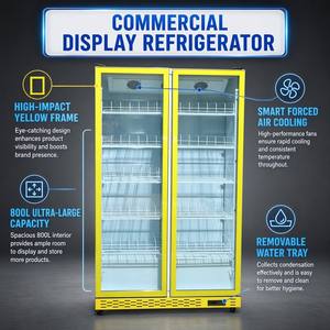Enfriador Inteligente Profesional de 850L con Pantalla, Puerta Amarilla de Alta Visibilidad y Control Táctil Digital Inteligente - Product Image 3