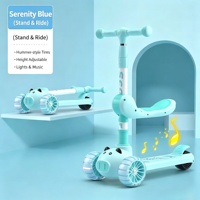 Trottinette Tricycle pour Enfants, Fourniture Directe Usine, avec Musique Intégrée et Lumières LED, Plateforme Antidérapante, Pliable