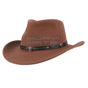 <span class=keywords><strong>Sombrero</strong></span> de <span class=keywords><strong>vaquero</strong></span> occidental de fieltro de lana 100% personalizado al por mayor para hombres, varios <span class=keywords><strong>colores</strong></span> con logotipo para uso en exteriores - Product Image 2