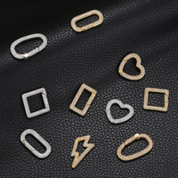 Fermoir à ressort carré en laiton plaqué or VK147, accessoires de bricolage pour chaussures, fermoir de bijoux en zircon complet
