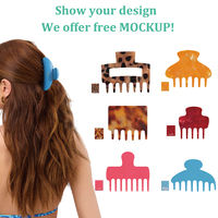 Pince à cheveux unisexe en acétate, design OEM, en forme de lettre, mignonne, élégante, faite à la main, écologique, personnalisée, pour la décoration des cheveux