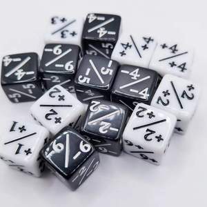 Nuevos dados matemáticos Honglilai de 16 mm, acrílicos en blanco y negro con signos de suma y resta para cálculos y juegos de rompecabezas. - Product Image 1