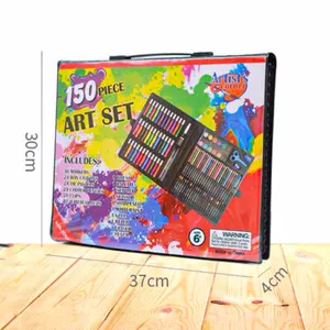 Girls Boys Sketching Drawing Arts Kids Set Gift 150 Pcs Colors Pink Pastel Blue Painting OEM Crayon Pen ART Rainbow Colores set